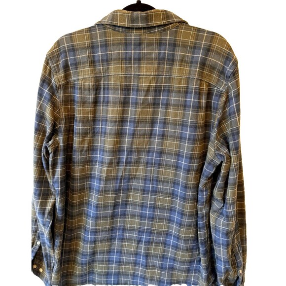 The North Face Mens Large Shirt Button Down Blue White Plaid Heavy Flannel - Picture 5 of 9